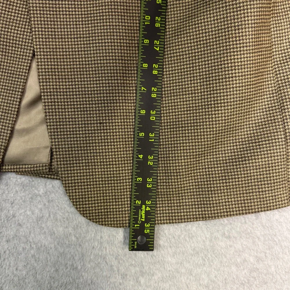 Jos. A. Bank Gordon Mens 46 Long Silk Wool Blend Blazer Brown Houndstooth Jacket